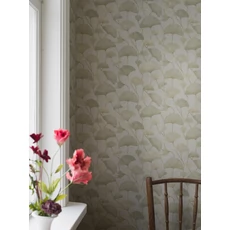 Kép 3/5 - Boras Ginko mintás modern zöld vlies tapéta Sophia Green 53 cm X 10 m