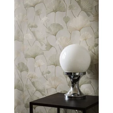 Kép 4/5 - Boras Ginko mintás modern zöld vlies tapéta Sophia Green 53 cm X 10 m