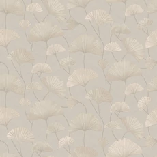 Kép 1/3 - Boras Ginko mintás modern bézs vlies tapéta Sophia Beige 53 cm X 10 m