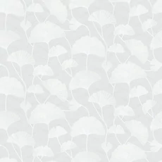 Kép 1/3 - Boras Ginko mintás modern fehér vlies tapéta Sophia White 53 cm X 10 m
