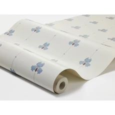 Kép 2/4 - Boras Írisz mintás kék-bézs vlies tapéta Gotain Sweet Pea Burgundy Blue 53 cm X 10 m