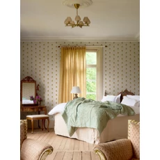 Kép 4/4 - Boras Írisz mintás sárga-bézs vlies tapéta Gotain Sweet Pea Burgundy Yellow 53 cm X 10 m