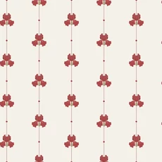 Kép 1/4 - Boras Írisz mintás piros-bézs vlies tapéta Gotain Sweet Pea Burgundy Red 53 cm X 10 m