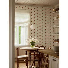 Kép 3/4 - Boras Írisz mintás piros-bézs vlies tapéta Gotain Sweet Pea Burgundy Red 53 cm X 10 m