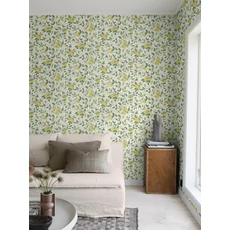 Kép 4/8 - Boras Mediterrán citromos zöld-fehér vlies tapéta Citronträd White 53 cm X 10 m