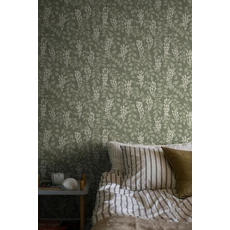 Kép 2/7 - Boras Akácvirágos romantikus zöld vlies tapéta Blåregn Green 53 cm X 10 m