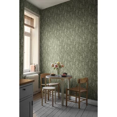 Kép 3/7 - Boras Akácvirágos romantikus zöld vlies tapéta Blåregn Green 53 cm X 10 m