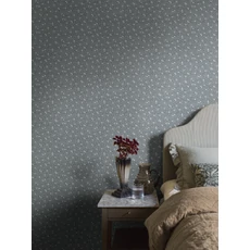 Kép 2/9 - Boras Apró virágos kék vlies tapéta Myrten Blue 53 cm X 10 m