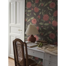 Kép 3/4 - Boras Dália mintás barna vlies tapéta Dahliadröm Brown 53 cm X 10 m