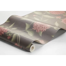 Kép 4/4 - Boras Dália mintás barna vlies tapéta Dahliadröm Brown 53 cm X 10 m