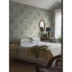 Kép 2/5 - Boras Klasszikus hortenziás kék-zöld vlies tapéta Hortensia Blue 49 cm X 10 m