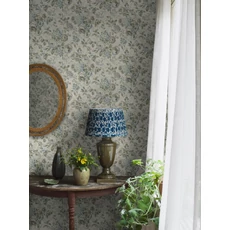 Kép 3/5 - Boras Klasszikus hortenziás kék-zöld vlies tapéta Hortensia Blue 49 cm X 10 m