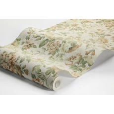 Kép 4/4 - Boras Klasszikus hortenziás zöld-barack vlies tapéta Hortensia Pink 49 cm X 10 m