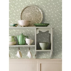 Kép 3/5 - Boras Apró virágos zöld vlies tapéta Myrten Green 53 cm X 10 m