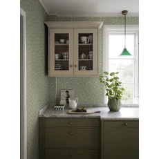 Kép 4/5 - Boras Apró virágos zöld vlies tapéta Myrten Green 53 cm X 10 m