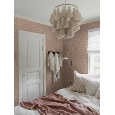 Kép 5/8 - Boras Apró virágos piros vlies tapéta Myrten Red 53 cm X 10 m