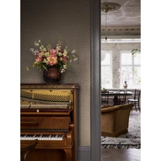 Kép 2/5 - Boras Apró csillagos skandináv barna vlies tapéta Skogsstjärna Brown 53 cm X 10 m