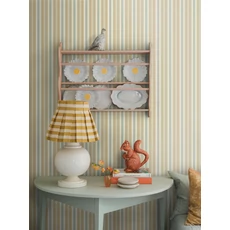 Kép 6/9 - Boras Romantikus csíkos sárga vlies tapéta Hedda Yellow 53 cm X 10 m