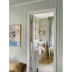 Kép 5/6 - Boras Romantikus csíkos zöld vlies tapéta Hedda Green 53 cm X 10 m