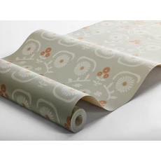 Kép 11/11 - Boras Virág mintás vintage zöld vlies tapéta Isolde 53 cm X 10 m