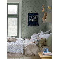 Kép 3/4 - Boras Klasszikus skandináv zöld vlies tapéta Idun Green 53 cm X 10 m