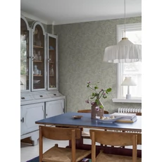 Kép 2/6 - Boras Romantikus virág mintás zöld vlies tapéta Tuva Green 53 cm X 10 m