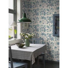 Kép 2/5 - Boras Modern levélmintás kék vlies tapéta Arboretum Blue 53 cm X 10 m