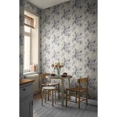 Kép 3/7 - Boras Klasszikus virágcsokros kék tapéta Floral Charm Blue 53 cm X 10 m