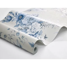 Kép 7/7 - Boras Klasszikus virágcsokros kék tapéta Floral Charm Blue 53 cm X 10 m