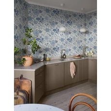 Kép 3/7 - Boras Romantikus virágos kék vlies tapéta Alicia Blue 53 cm X 10 m