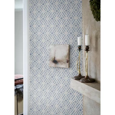 Kép 3/4 - Boras Vintage kék vlies tapéta Ester Blue 53 cm X 10 m