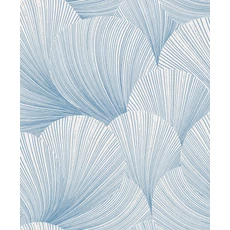 Kép 1/4 - Boras Kagyló mintás modern kék vlies tapéta Mirage Blue 53 cm X 10 m