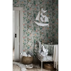 Kép 2/5 - Boras Mókus mintás színes vlies gyerek tapéta Charlie Multi 53 cm X 10 m