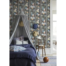 Kép 2/4 - Boras Mókus mintás kék vlies gyerek tapéta Charlie Multi 53 cm X 10 m