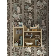 Kép 5/7 - Boras Mókus mintás barna vlies gyerek tapéta Charlie Multi 53 cm X 10 m