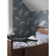 Kép 3/7 - Boras Jegesmedvés kék vlies tapéta Polarn Blue 53 cm X 10 m