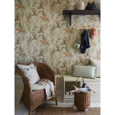 Kép 3/6 - Boras Róka mintás bézs vlies gyerek tapéta Wild Forest Beige 53 cm X 10 m