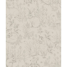 Kép 1/3 - Boras Erdei állatos bézs vlies gyerek tapéta Forest Friends Beige 53 cm X 10 m