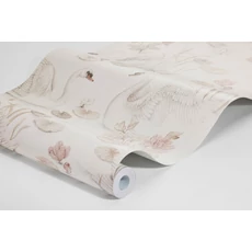 Kép 7/7 - Boras Hattyú mintás romantikus krém színű vlies tapéta Lily Swan Multi 53 cm X 10 m