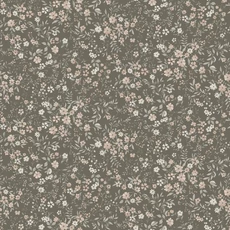 Kép 1/3 - Boras Apró virágos bájos barna vlies gyerek tapéta Florence Brown 53 cm X 10 m
