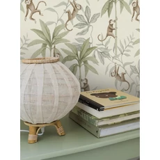 Kép 3/6 - Boras Majom mintás bézs vlies gyerek tapéta Jungle Friends White 53 cm X 10 m