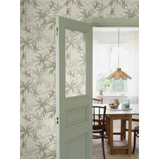 Kép 4/6 - Boras Majom mintás bézs vlies gyerek tapéta Jungle Friends White 53 cm X 10 m