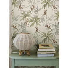 Kép 5/6 - Boras Majom mintás bézs vlies gyerek tapéta Jungle Friends White 53 cm X 10 m