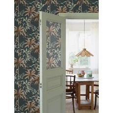 Kép 2/3 - Boras Majom mintás kék vlies gyerek tapéta Jungle Friends Blue 53 cm X 10 m