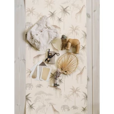 Kép 4/7 - Boras Szavanna állatai bézs vlies tapéta Savannah Beige 53 cm X 10 m