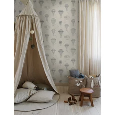 Kép 6/7 - Boras Hőlégballonos kék vlies gyerek tapéta Up In The Sky Multi 53 cm X 10 m