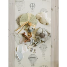 Kép 4/7 - Boras Hőlégballonos kék vlies gyerek tapéta Up In The Sky Multi 53 cm X 10 m