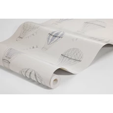 Kép 7/7 - Boras Hőlégballonos kék vlies gyerek tapéta Up In The Sky Multi 53 cm X 10 m