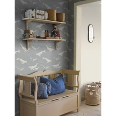 Kép 1/3 - Boras Bálnás kék vlies gyerek tapéta Whales Blue 53 cm X 10 m