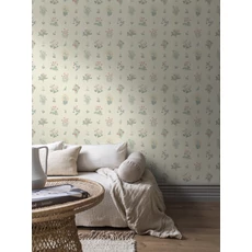 Kép 3/10 - Boras Vintage virágos bézs vlies tapéta Ängsflora Beige 53 cm X 10 m